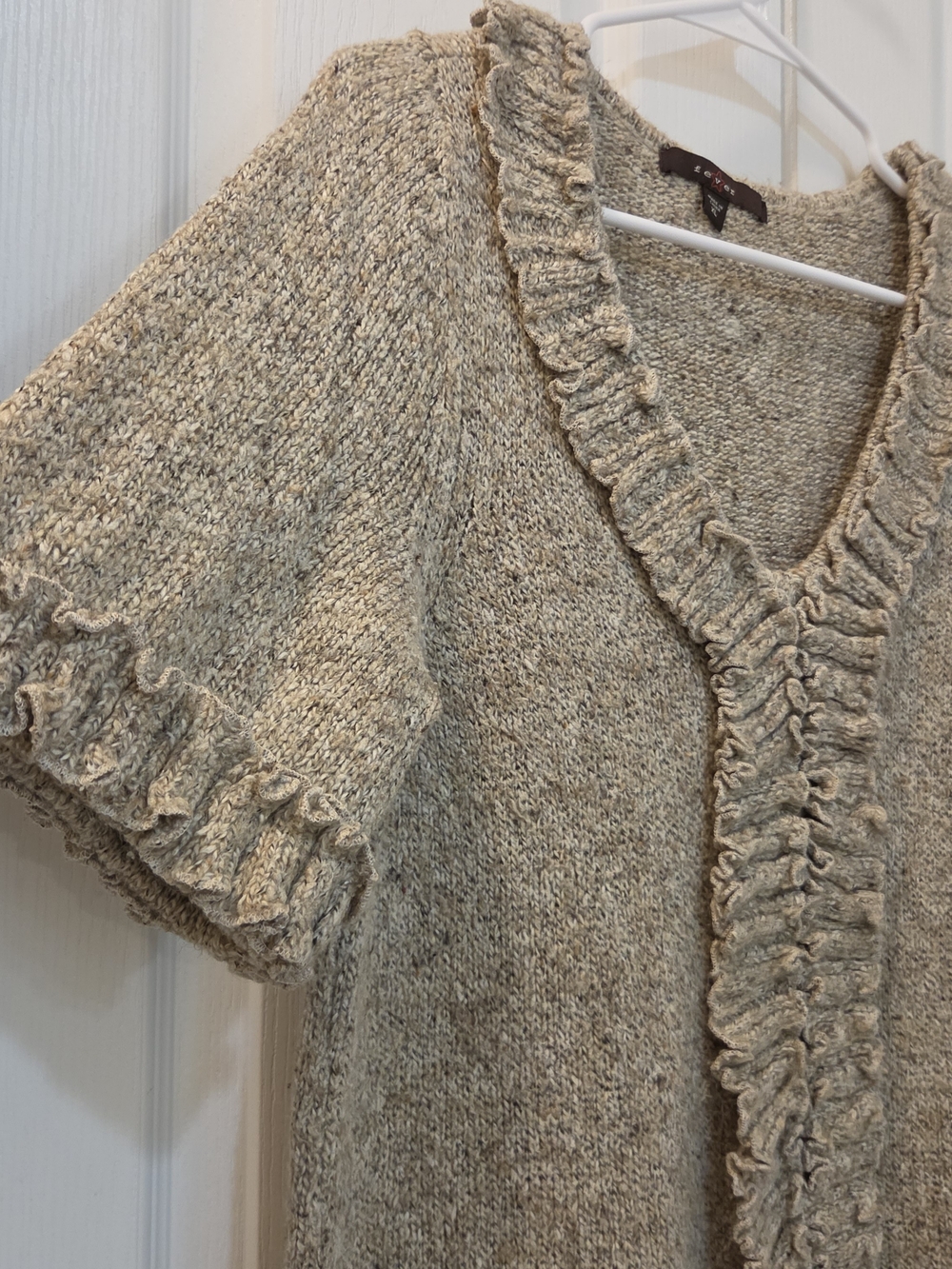 Fever Ruffled Knit Short-Sleeve Top — XL - Picture 5 of 8